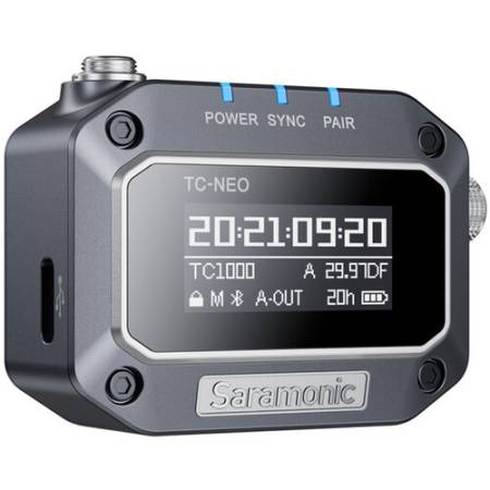 Saramonic TC-NEO Kit - zestaw, 3x bezprzewodowy generator kodu czasowego + etui ładujące (Timecode Sync, Bluetooth, 2.4GHz) - wyświetlacz